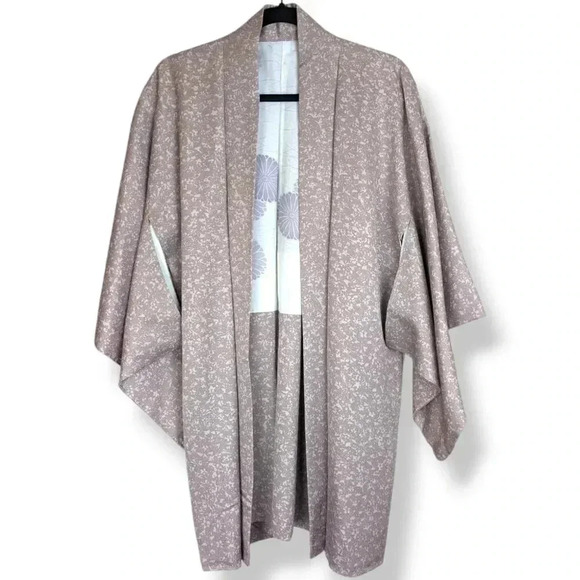 Vintage Silk Pink Floral Haori - Picture 1 of 11